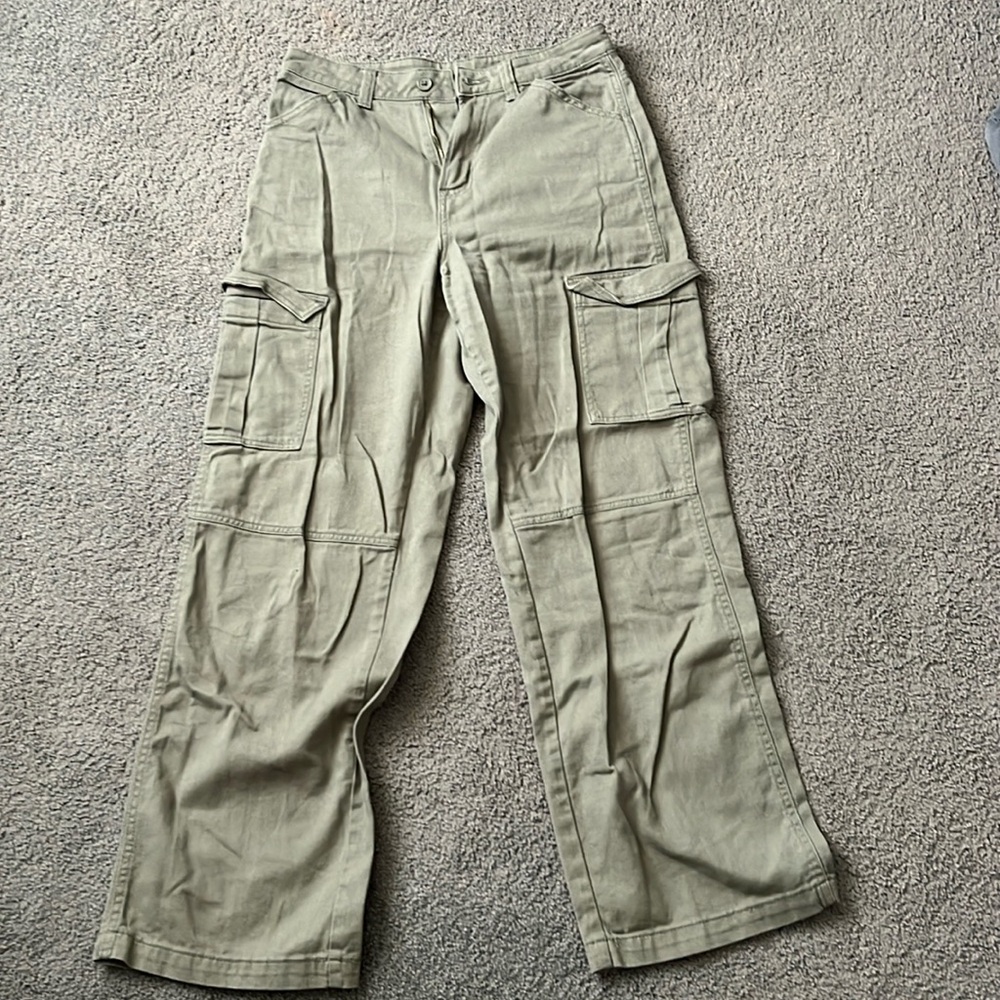 Green H&M Cargo Jeans, Size 4